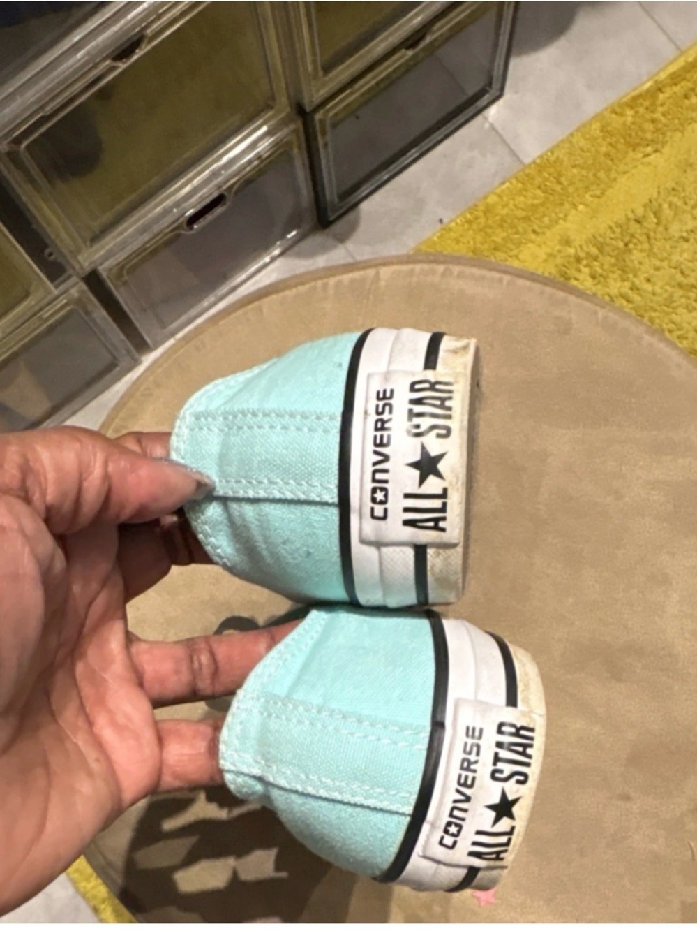 Converse Low Top Sneakers in Cream and White - Picture 2 of 6
